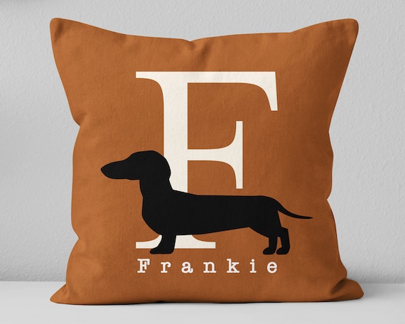 Personalized Dachshund pillow / Dachshund monogram pillow / Gift for Dachshund dad and mom / Dog lover gift / 18x18 pillow Insert included