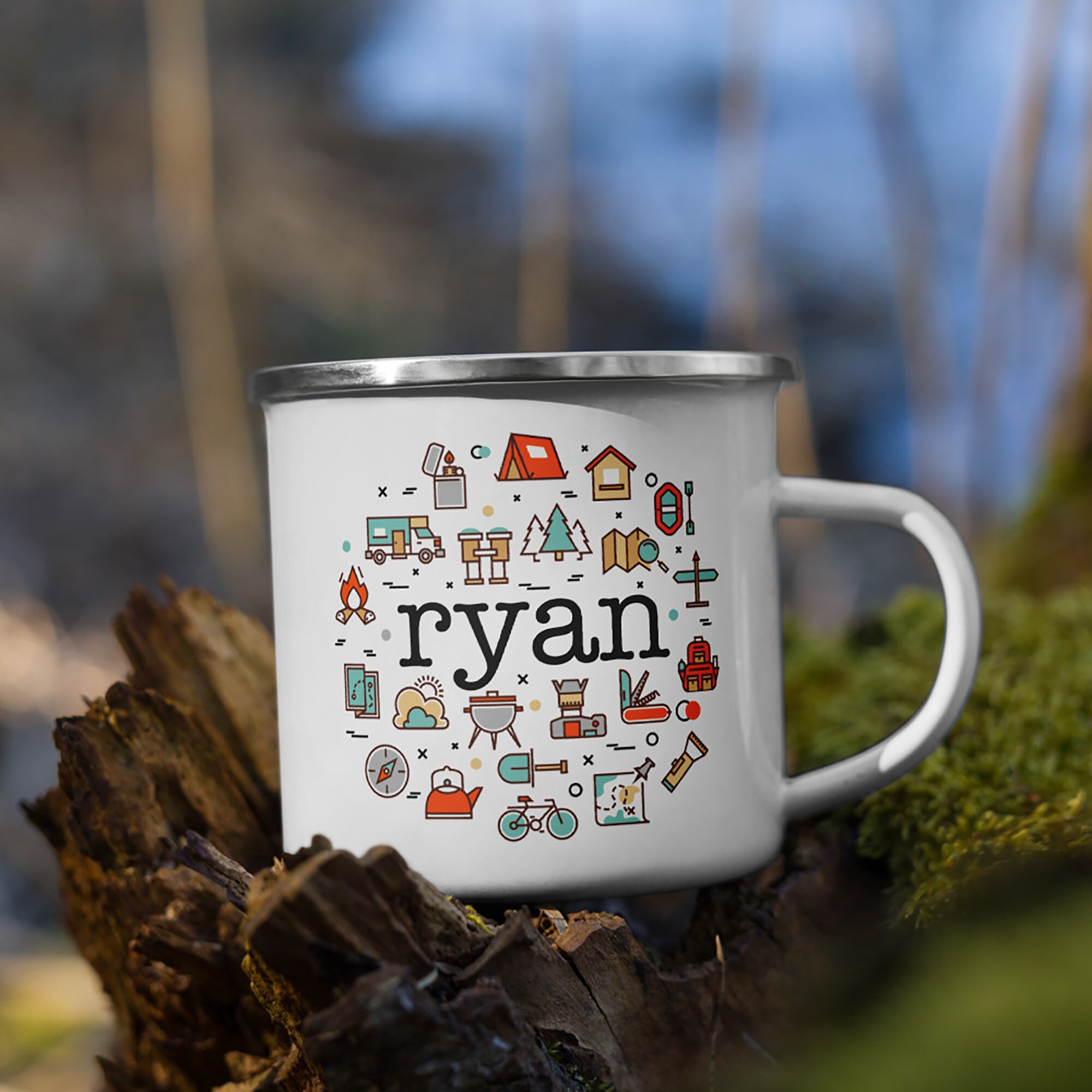 Buy Custom Camping Mug / Personalized Enamel Coffee Mug / Camping Lover