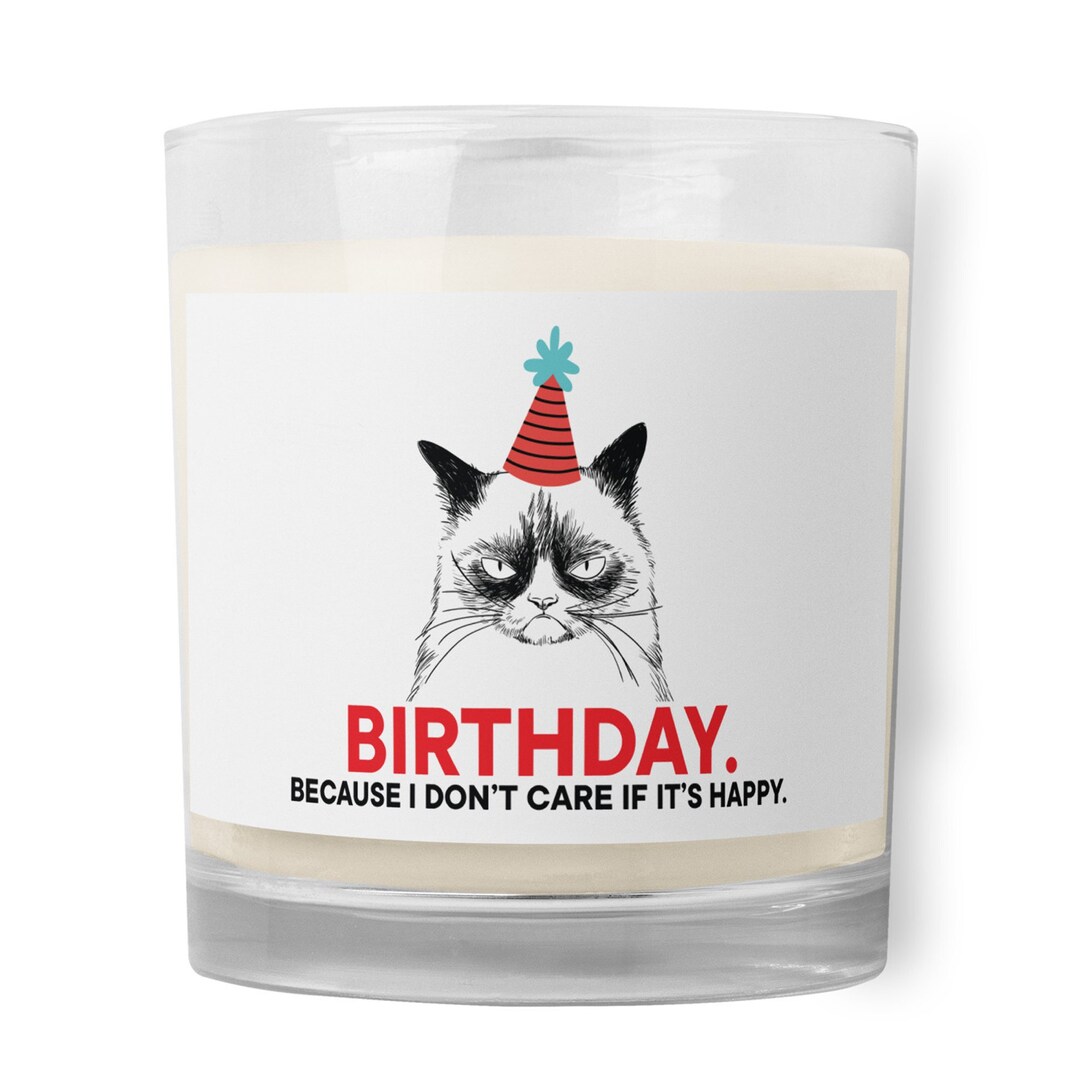 Funny Grumpy Cat Birthday Candle / Cat Lover Gift / Birthday Idea Gift
