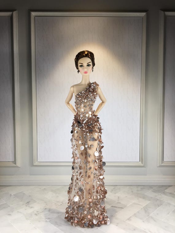Rose Gold Sequin Dress for Poppy Parker - Etsy