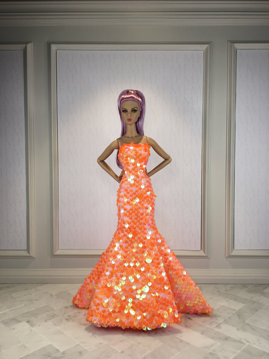 strapless open back dress Barbie The Movie Barbie in Pink Gingham Dress – Mattel Creations Australia main image 0