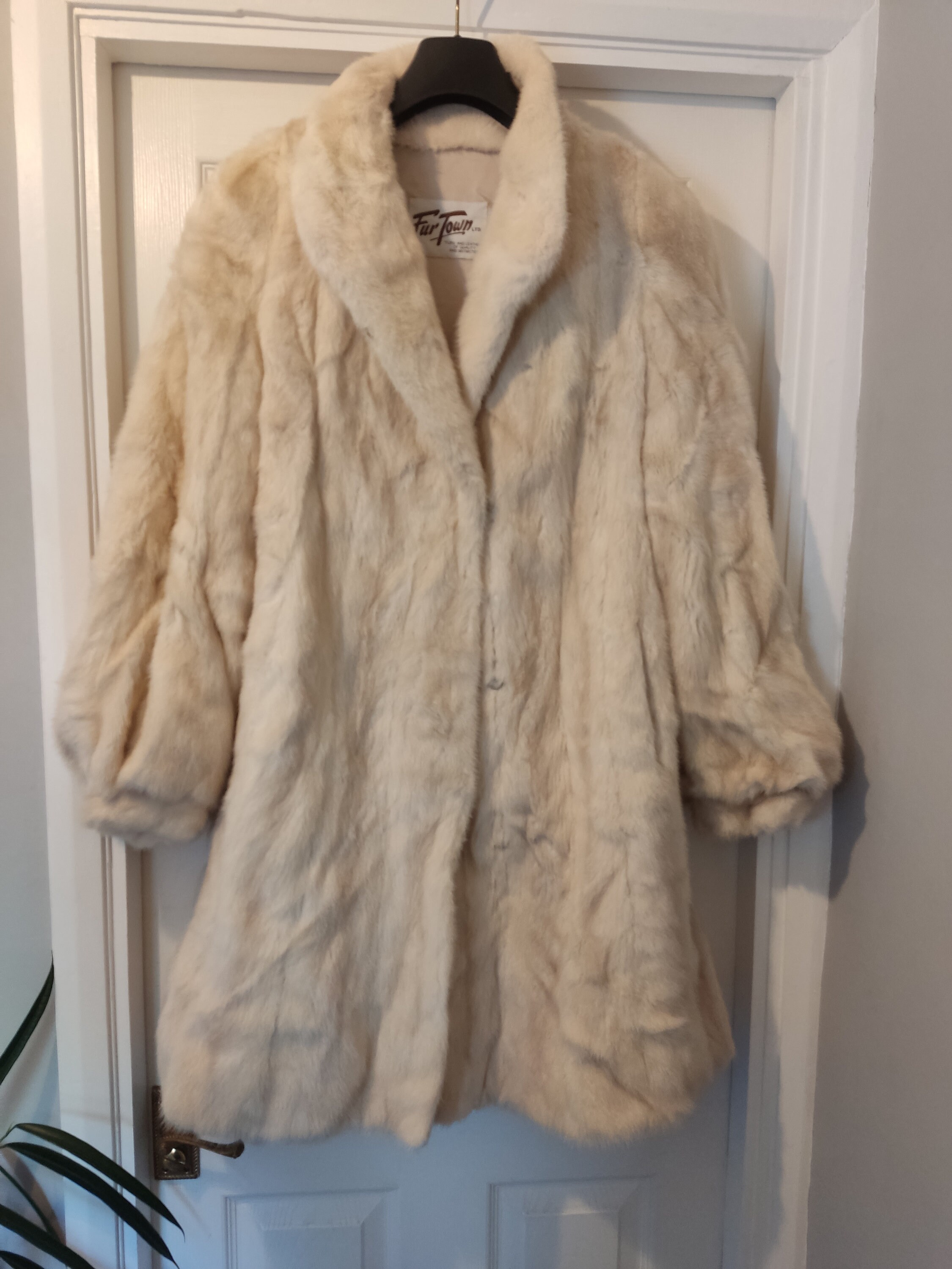 White Mink Fur Trench Coat For Women