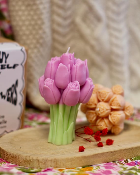 Tulpenstrauß Kerze | Kerze in Form von Blumen | anpassbar | Dekorationsgeschenk | Ich kann mir Blumen kaufen
