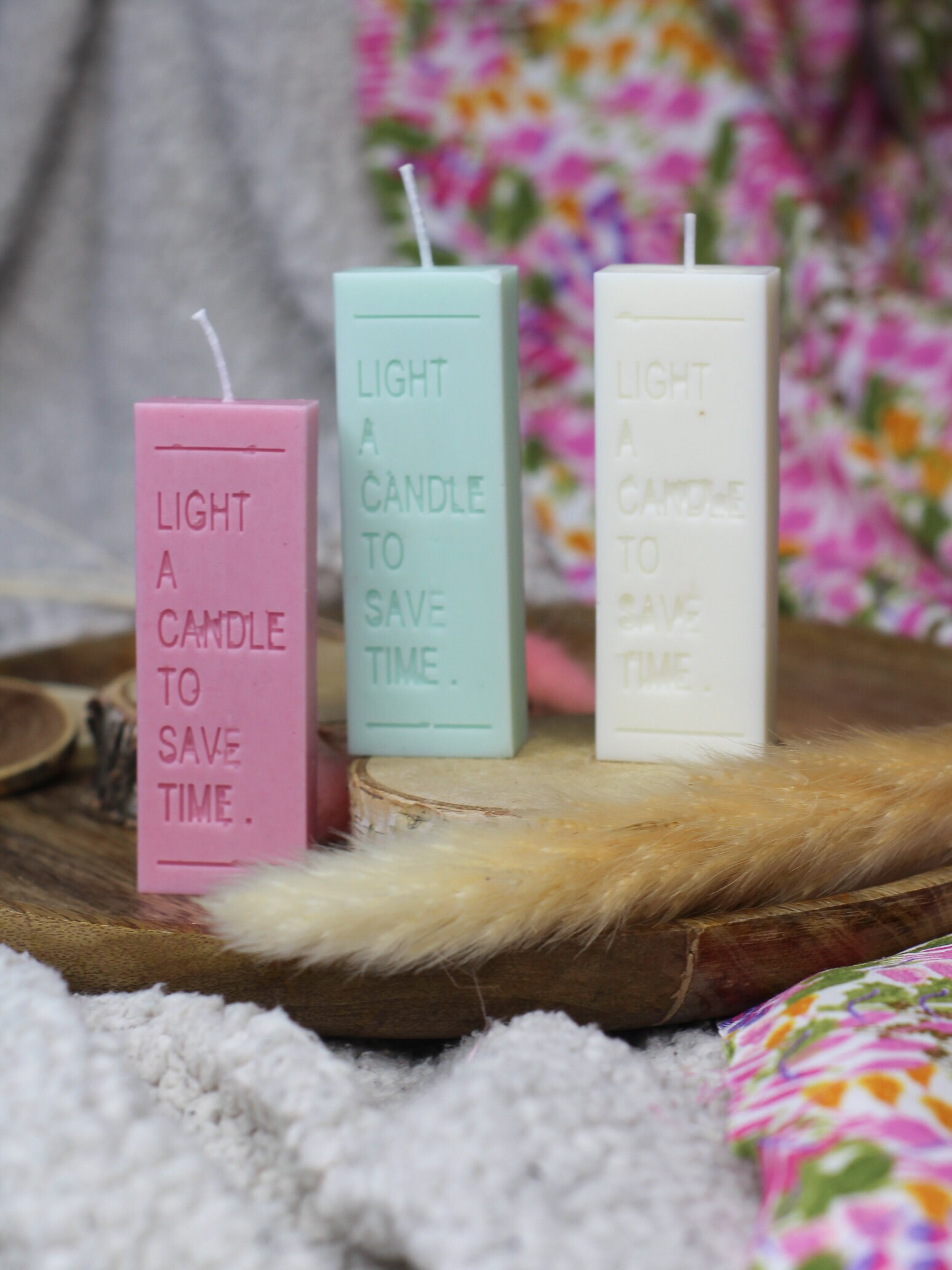 Bougie à Message Plusieurs Couleurs, Naturelle et Fait Main - Cadeau Pour Elle -