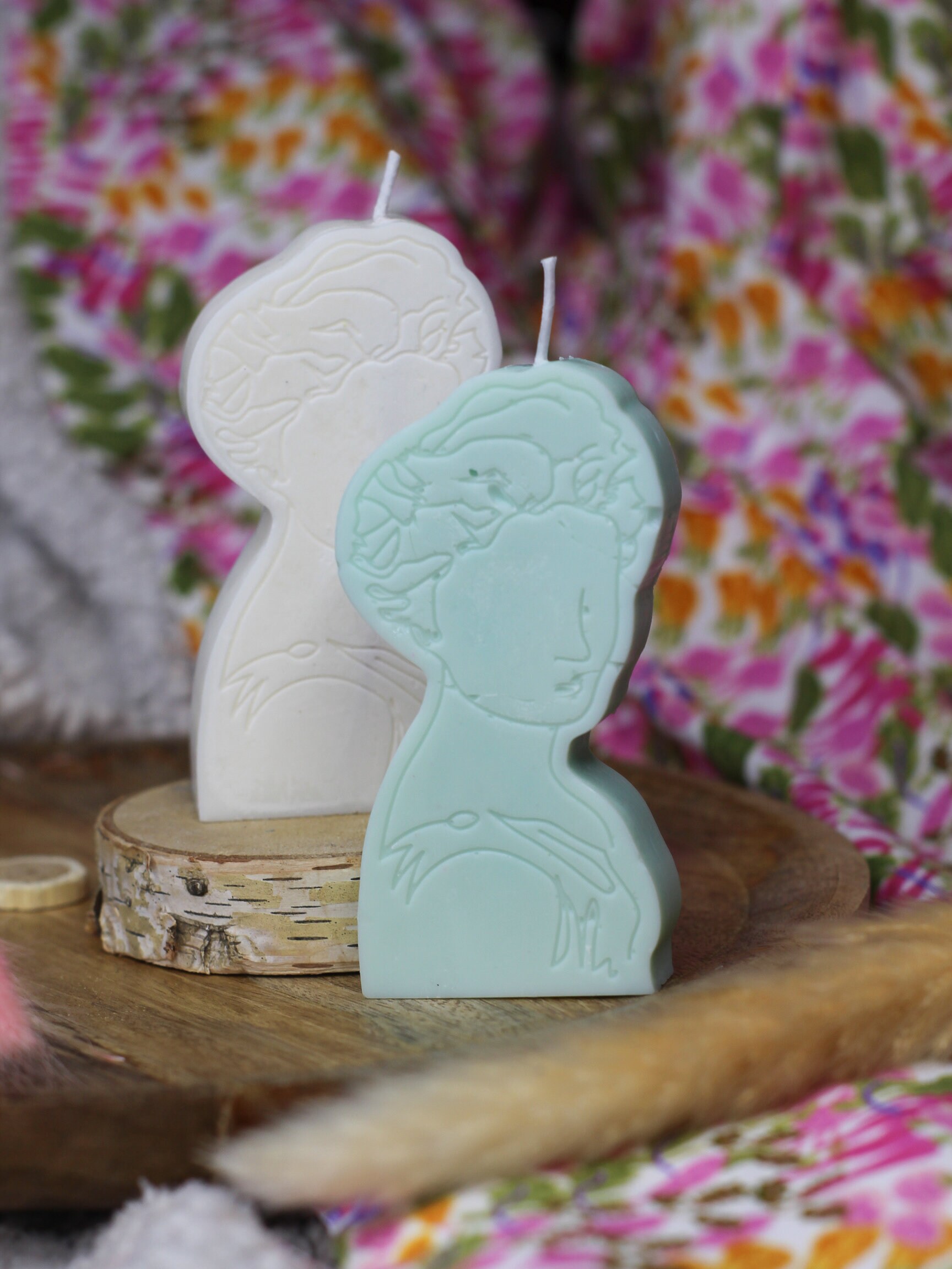 Bougie Visage de Femme - Naturelle Fait-Main Bougie Corps Vegan Cire Soja