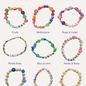 Personalized bead bracelet in several colors first name, dates, letters, messages, initials image 5