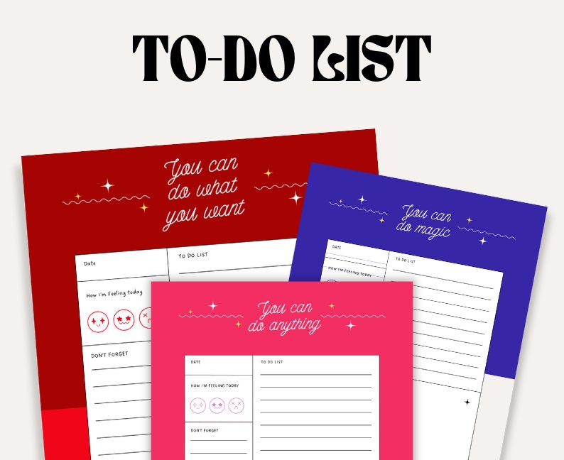 To do list à imprimer printable Liste organisation colorée - Etsy France