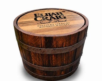 Whiskey Barrel Side Table with Storage: Bourbon Barrel Cabinet