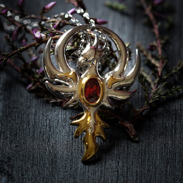 Phoenix Rising, Sterling Silver pendant by Anne Stokes