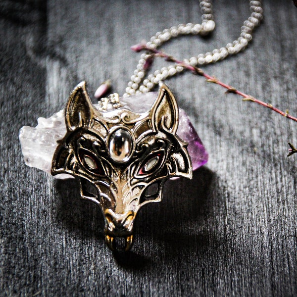 Masque of the Wolf, Gothic silver plated strength talisman