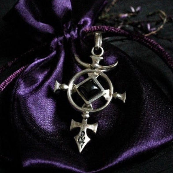 St Michael Cross - hematite & Sterling Silver - protection talisman