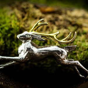 Jackalope brooch