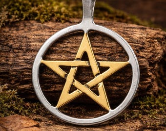 Silber und Gold Pentagramm
