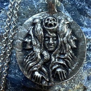Freya, Nordic Goddess Silver Plated Coin Pendant