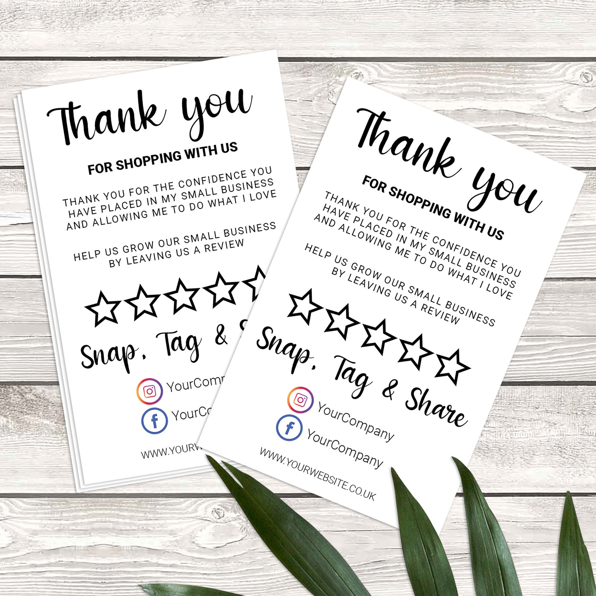 Thank You For Your Order Leave A Review Business Cards Etsy