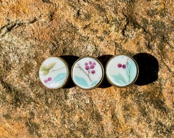 Floral Bone China Hair Clip: Vintage Plate Barrette