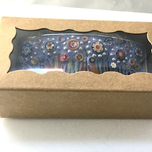 Aurora Borealis Mosaic Hair Clip/French Barrette With Dichroic Textured Glass, Gift For Her, Long Thick Hair Accessory image 7