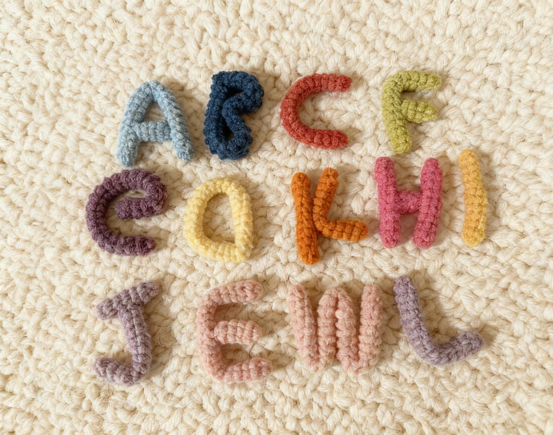Crochet Alphabet Letters A–Z Custom Nursery Decor Handmade Soft Letters ...