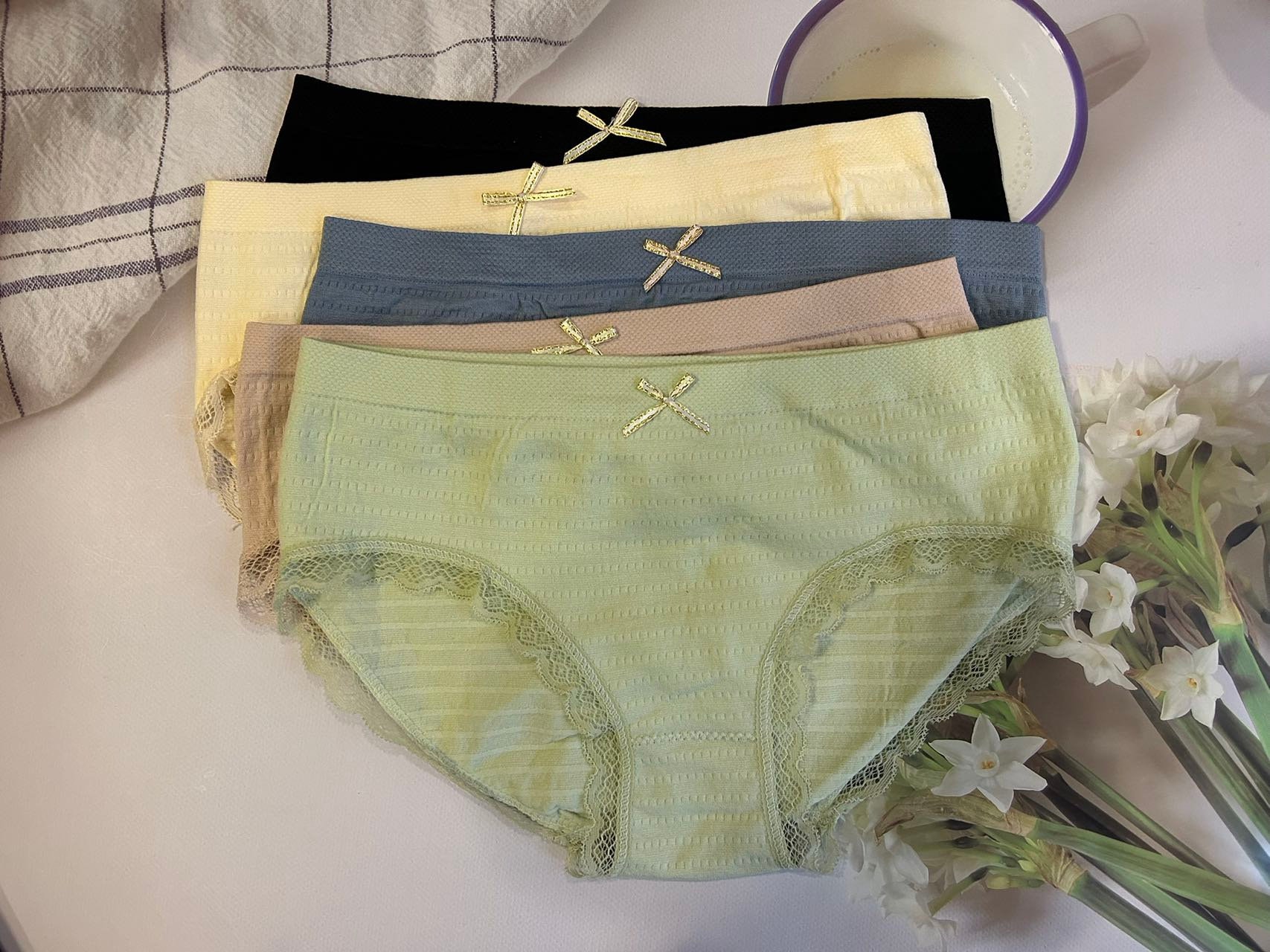 Midrise Undies, Womens Lingerie, Elastic Free Panties, Natural Briefs,  Stretchy Comfortable Undies, Wide Band Underwear, Bamboo Organic 