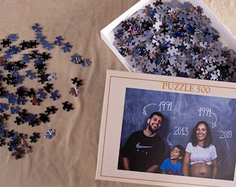 Rompecabezas personalizado de 1000 piezas, crea tu propio rompecabezas con fotos, rompecabezas personalizado para bodas, Navidad, regalo para ella, aniversario de compromiso