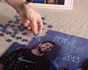 Puzzle personalizzato, regalo di Natale per la famiglia. Puzzle personalizzato con foto. Scatola regalo per la festa del papà con puzzle a partire da una foto ricordo.
