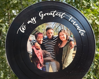 Personalized Photo Vinyl Record, Custom Anniversary Gift