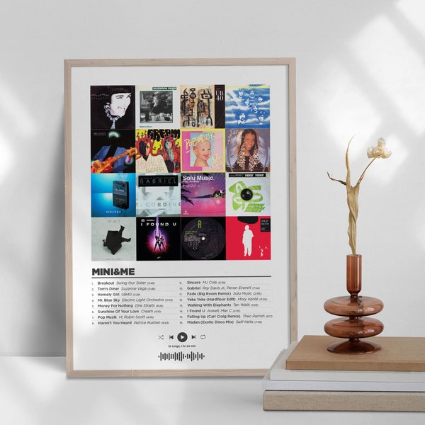 Personalised Playlist Poster Print | Custom Music Playlist Gift | Made To Order