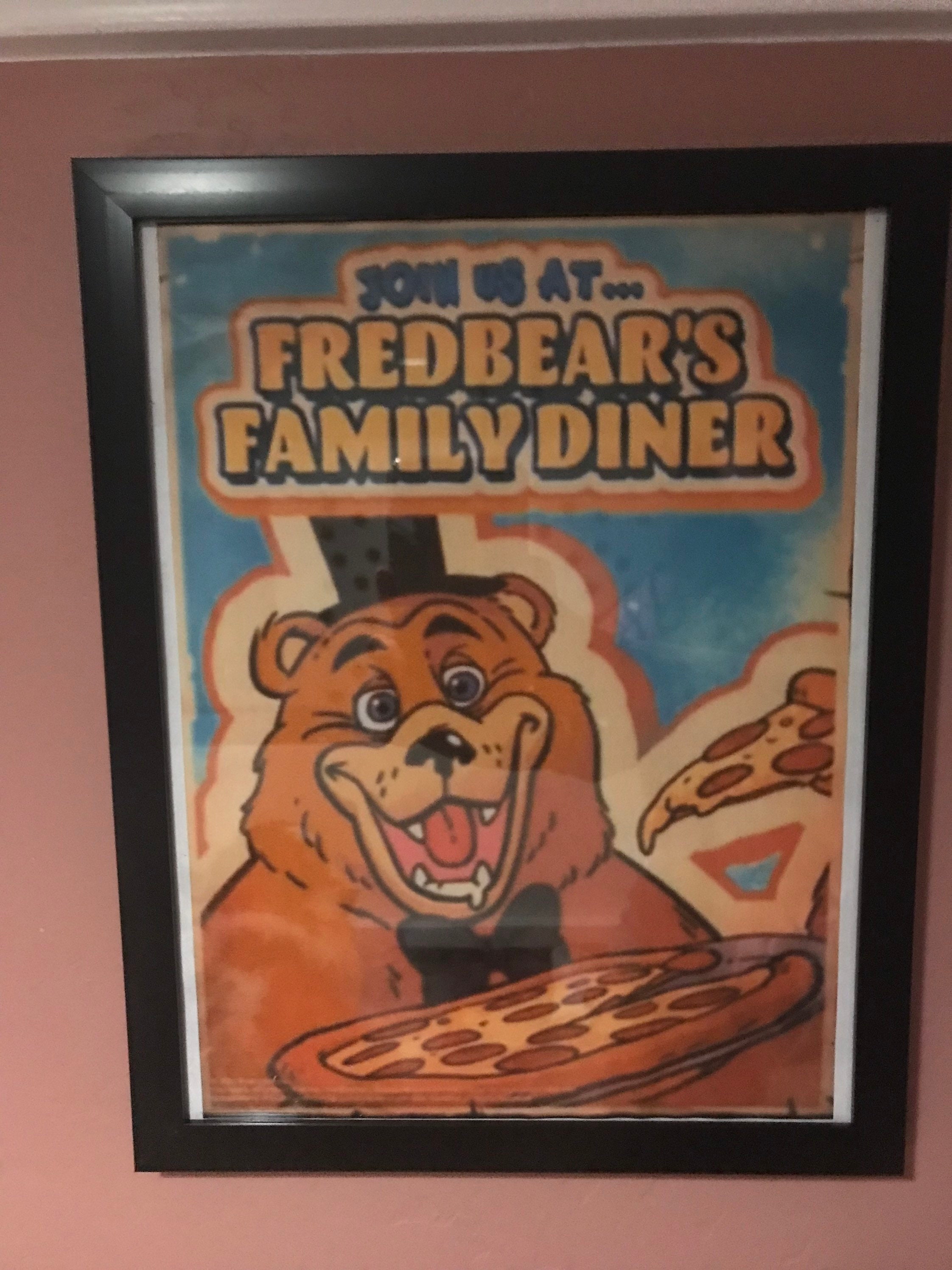  FNAF-Fredbear's Family Diner Pizza Poster 8 x 12 Inch Funny  Metal Tin Sign Game Room Man Cave Wall Decor : Home & Kitchen