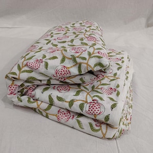 Tessuto con stampa a blocchi di melagrana: cotone 60x60