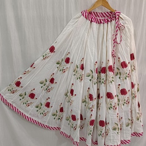 Hand Louts Block Printed Skirt, Cotton Long Skirts For Women, Handmade Layered Maxi Skirts, Custom Made, Made To Order, Gifts For Her