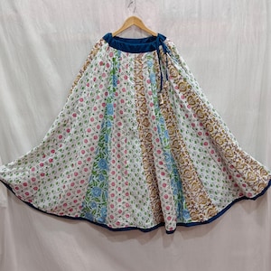 Katoenen rokken met bloemen, handgemaakte rokken voor vrouwen, maxi-jurk, cadeaus voor haar, katoenen rokken met bloemen, boho-zomerjurk, boho-jurk