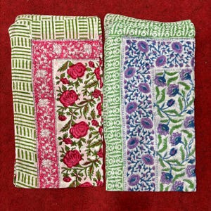Indian Handmade Scarf For Women, Block Print Cotton Scarf, Floral Cotton Scarf, 39x39 Inches/100x100 cm Cotton Scarf, square cotton scarf