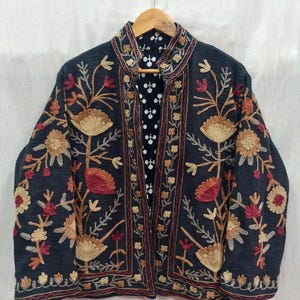 Handmade Suzani Embroidered Jacket - Women&#39;s Winter Coat*