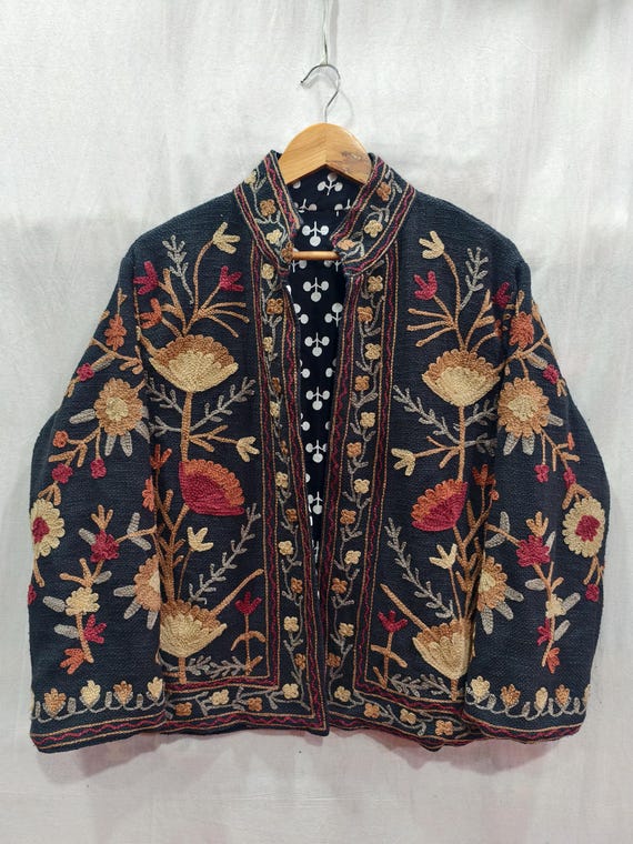 Handmade Suzani Embroidered Jacket - Women's Winter Coat*