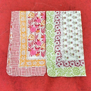 Handcrafted Cotton Square Scarf: Colorful Indian Sarong, 39x39 Inches