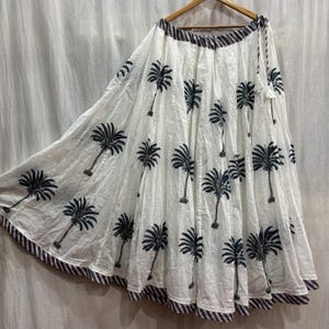 Tree Print Skirts, Cotton Skirts, Bohemian Skirts, Maxi Dress, Indian Skirts, Cotton Blockprint Skirts, Gifts For Her, Personalized Gifts,**