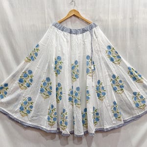 Inidan Floral Block Printed Cotton Skirt ,Handmade Skirt, Bohemian Skirts, Block prints Long Skirts, Women Masi Skirt , Gift For Her, Skirt.