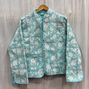 Cotton Quilted Jacket Reversible Short Jacket Handmade Stripe Piping Jacket Bohemian Winter wear Coat For Women&#39;s New Style