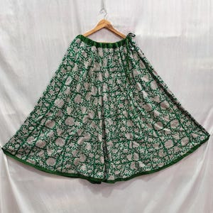 Indian Handcrafted Cotton Long Skirt, Midi Skirt, Beautiful Hand Block Printed Long Skirt ,Boho Floral Maxi Skirt ,Gift For Her ,Maxi Skirt*
