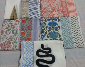 Snake Bohemian Pariyo/Sarong cotton hand block print Floral Five Good for Beach and Summer 92*80 cotton  Size: wide=1.10cm  Light=1.90cm