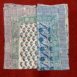 女性用コットンハンドメイドスカーフ、ブロックプリントコットンスカーフ、花柄コットンスカーフ、39x39インチ/100 x 100 cmコットンスカーフ、スクエアコットンスカーフ