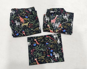 Jaipuri Crepe Silk Pajama Set: Handmade Jungle Print Nightwear ,Bridal Gift