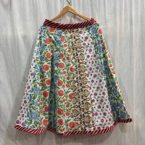 Floral Children Handmade Long Skirt, Cotton Skirt, Summer Wear Skirt, Hand Block Prints, Cotton Skirt, Midi Skirt, Adjustable Long Skirts,,,