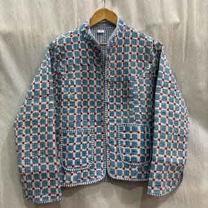 Reversible Cotton Quilted Jacket Short Jacket Handmade Stripe Piping Jacket Bohemian Winter wear Coat For Women&#39;s New Style