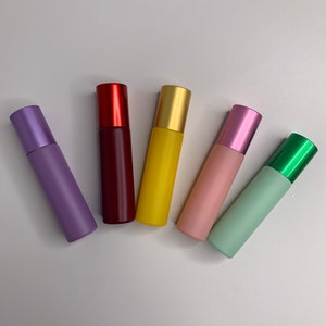 SET OF (5) 10ML Colorful Pastel Matte Roller Bottles