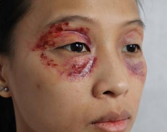 Prótesis de silicona realista de ojo morado hinchado / Maquillaje de efectos especiales, cine, televisión, cosplay