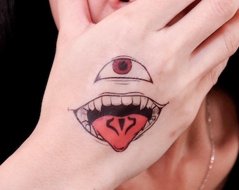 Demon King Gesichtstattoo 5x4,7 cm 2 Arten | Hulu Disney Netflix | Individuell verfügbar | SFX Cosplay Film