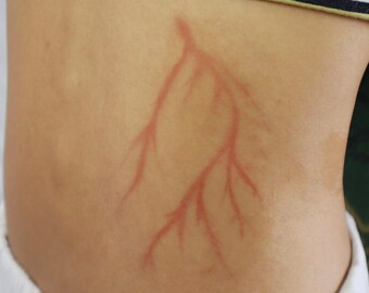 Tatuaje temporal de cicatriz de rayo de Lichtenberg / Maquillaje de efectos especiales fractal de descarga eléctrica / Personalización disponible / Cosplay, cine, teatro, Halloween