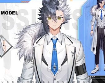 Modelo de Vtuber masculino personalizado Live2D/Avatar de anime totalmente articulado/Comisión de Vtuber para uso comercial