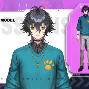 Custom Vtuber, Vtuber Model, Male Premade VTuber Model, Vtuber Design, Vtuber Assets，PNGTuber, Vtuber, Anime Commission, Fully Rigged Vtuber